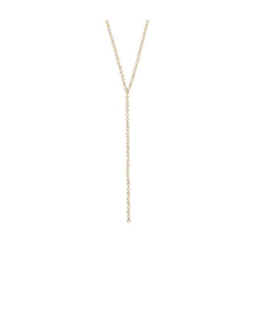 Ettika White Dainty Crystal Disc Chain Lariat Necklace