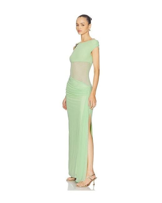 Runaway the Label Green Naelle One Shoulder Maxi Dress