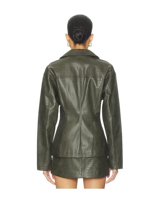 superdown Green Caroline Faux Leather Jacket