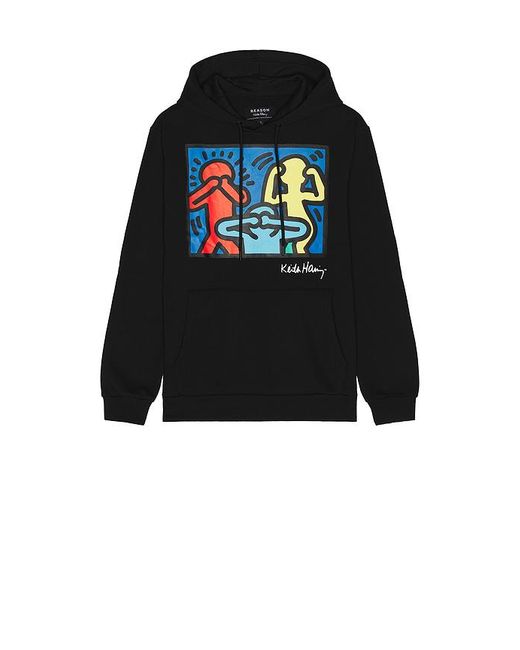 Reason Black Keith Haring Characters Hoodie for men