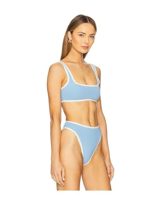 LSPACE Blue X Revolve Ace Bikini Top