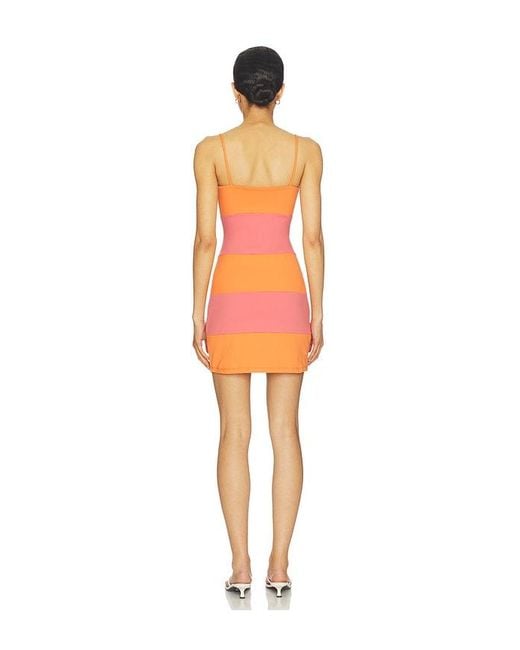 Susana Monaco Orange String Colorblock Mini Dress