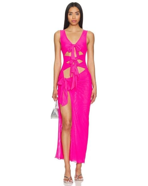superdown Pink Nelly Sheer Maxi Dress