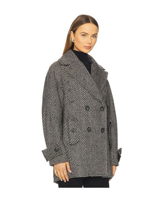 Free People Black Ari Wool Peacoat