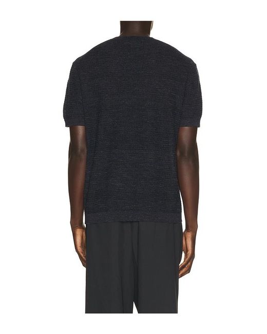 Theory Black Kolben Pacific Linen Tee for men