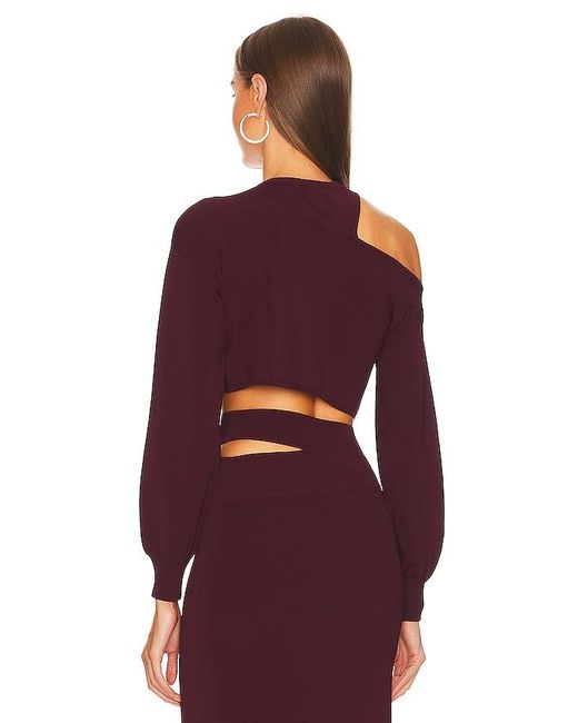 Michael Costello Red X Revolve Asym Cut Out Dolman Sweater