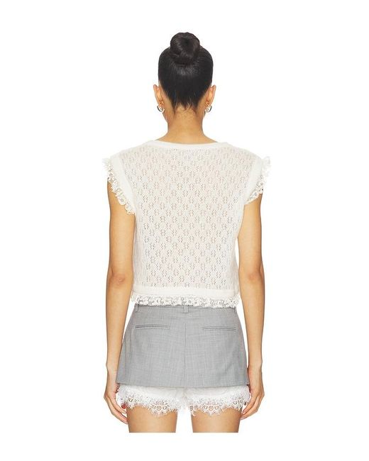 Sea White Teagan Knit Combo Vest