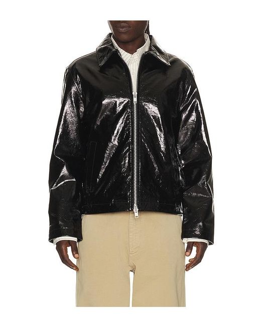 sunflower Black Short Leather Jacket for men