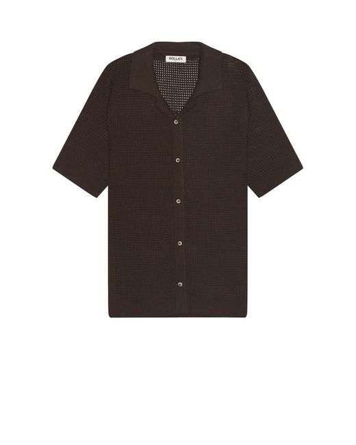 Rolla's Brown Bowler Grid Knit Shirt for men