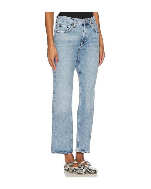 Agolde Blue Valen Mid Rise Vintage Straight Jeans