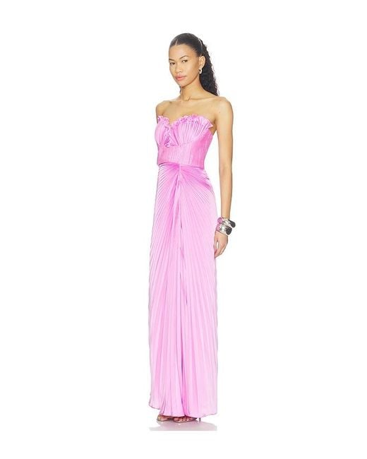 AMUR Pink Kaylani Pleated Gown