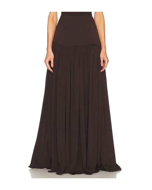 Helsa Brown Diaphanous Maxi Skirt