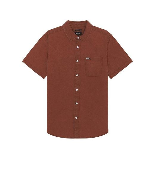 Brixton Red Charter Sol Wash Short Sleeve Shirt for men