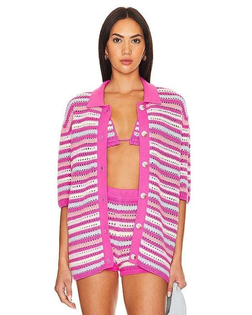Lovers + Friends Pink Lucia Cardigan