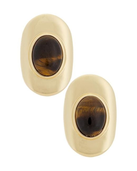 Lovers + Friends Black Gemma Stud Earrings