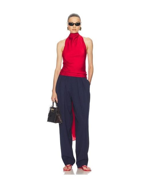 Helsa Red Natasha Silk Halter