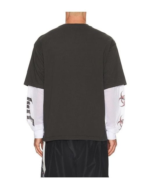 Huf Black Leon Long Sleeve Double Layer Top for men