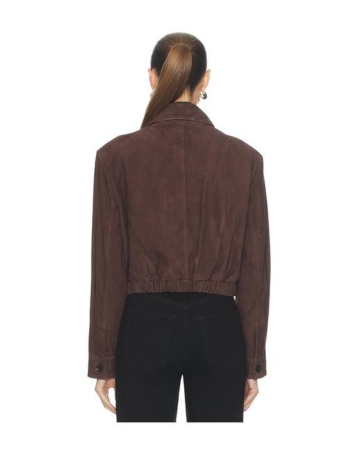 Agolde Brown Nahlia Cropped Suede Jacket