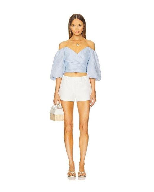 Bardot Blue Eva Linen Top