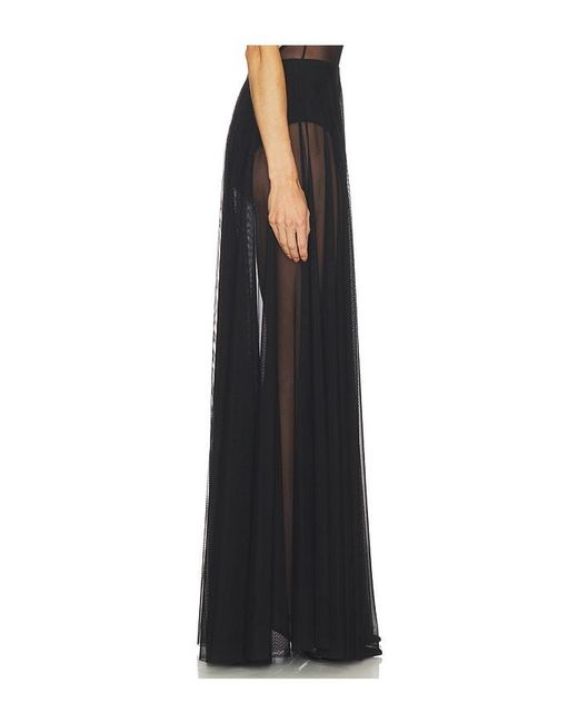 Norma Kamali Black Flared Skirt To Floor