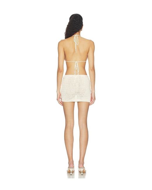superdown White Solenne Crochet Mini Skirt Set