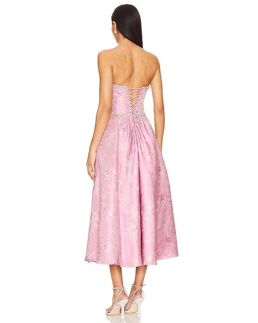 V. Chapman Pink Lucia Corset Midi Dress