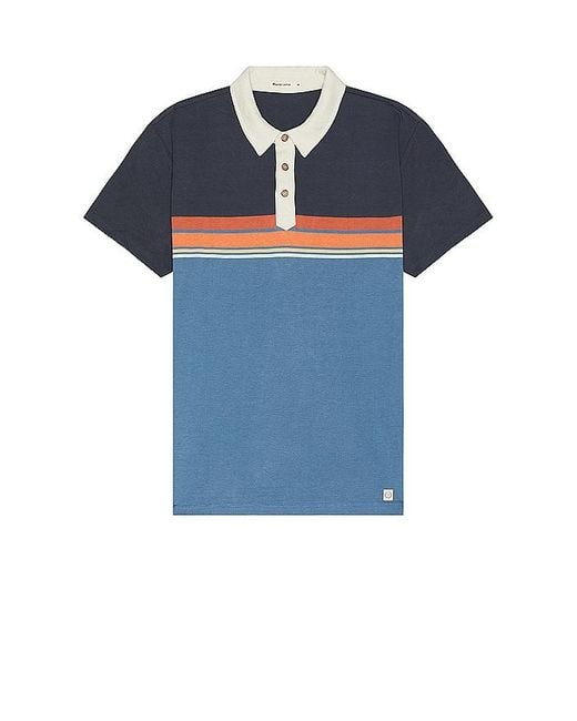 Marine Layer Blue Engineered Stripe Polo for men