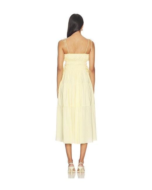 BUMPSUIT Natural Shirred Midi Poplin Dress