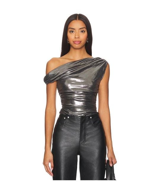 Misha Black Paison Metallic Jersey Top