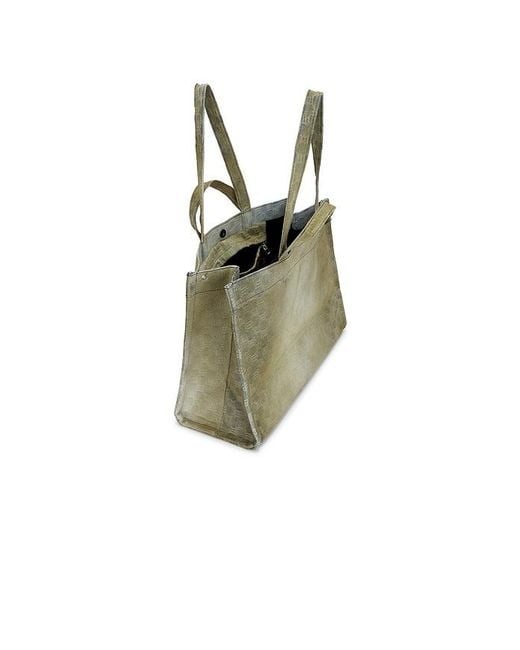 M I S B H V Green Monogram Tote Bag for men