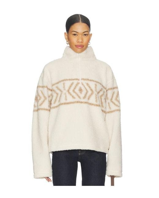 Lovers + Friends Natural Dani Half Zip Pullover
