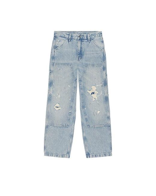 Levi's Blue 568 Loose Straight Double Knee Jeans for men