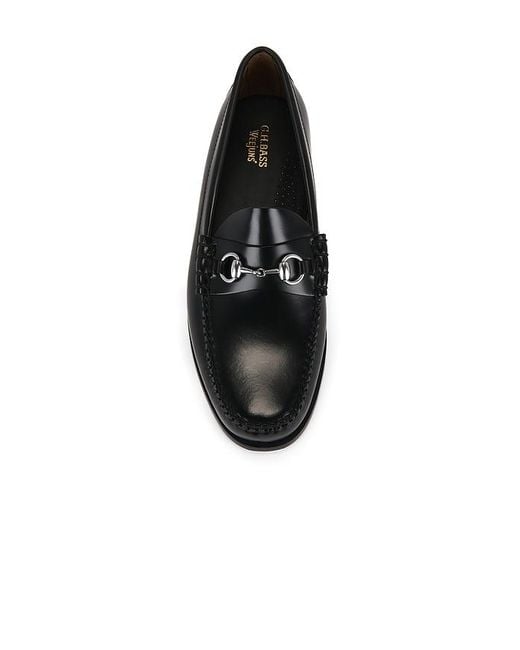G.H.BASS Black Wide Lincoln Bit Weejun for men