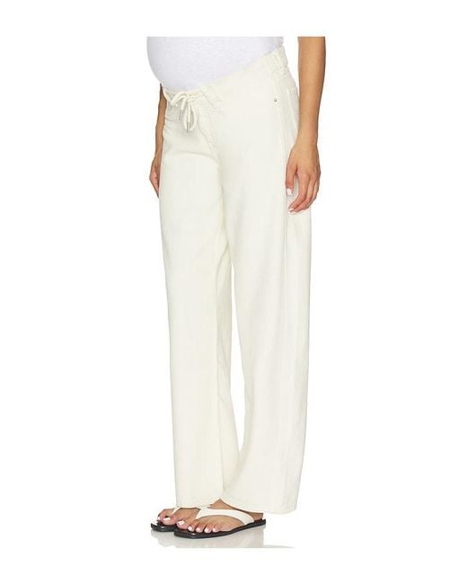 DL1961 White X Bumpsuit Taylor Barrel Relaxed High Rise Maternity Jeans