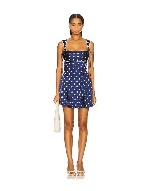 For Love & Lemons Holland Mini Dress Blue
