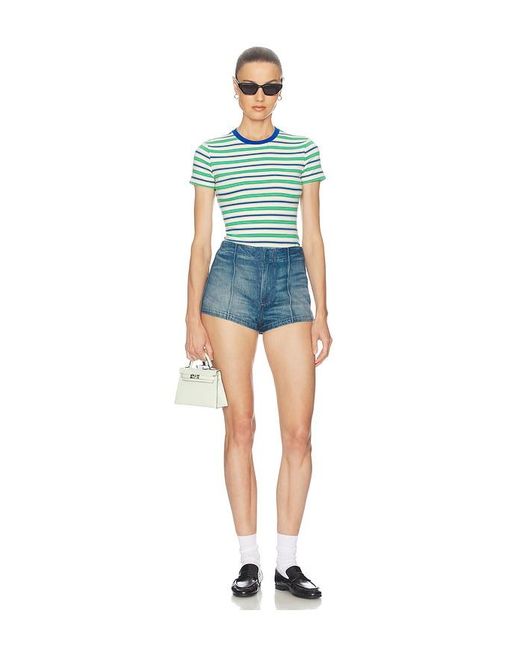 Helsa Blue Denim Micro Short