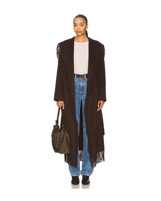 Jonathan Simkhai Brown Carrie Fringe Robe Coat