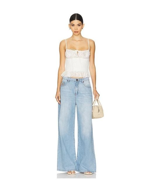 One Teaspoon Blue Love Machines High Waist Super Wide Leg