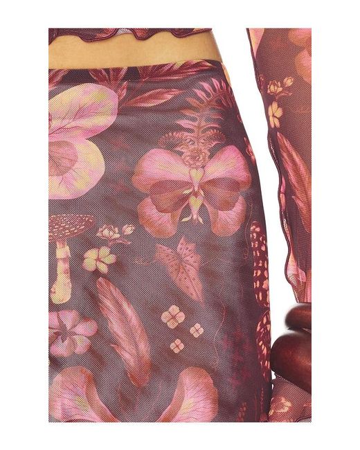 Agua Bendita Red Brace Skirt