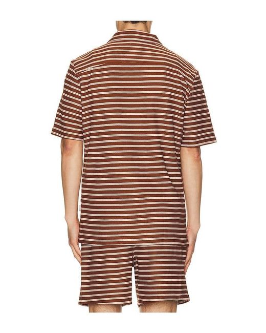 BOUND Red Stripe Jacquard Shirt for men