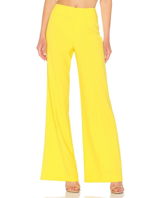 Alice + Olivia Yellow Dylan Wide Leg Pant