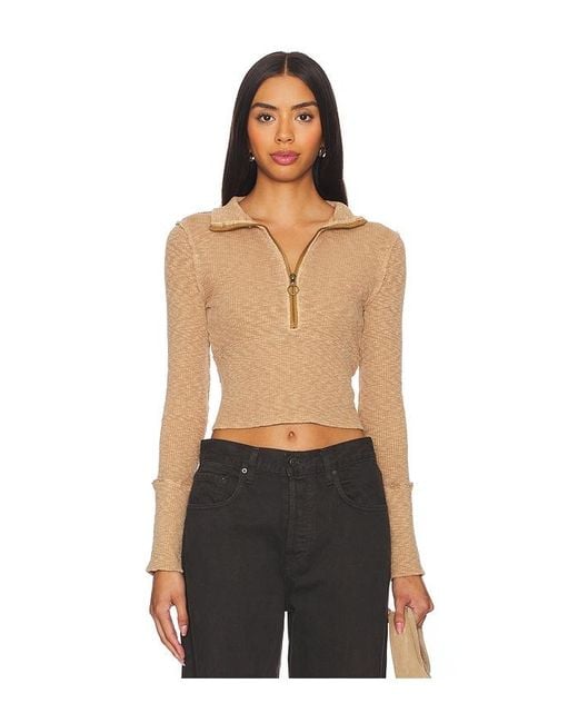 Free People Black X We The Free Midnight Half Zip Sweater