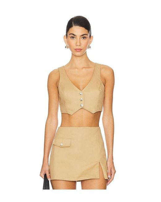 Amanda Uprichard Natural Ethan Cropped Vest