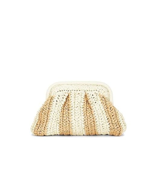 Dolce Vita White Hydra Framed Raffia Clutch
