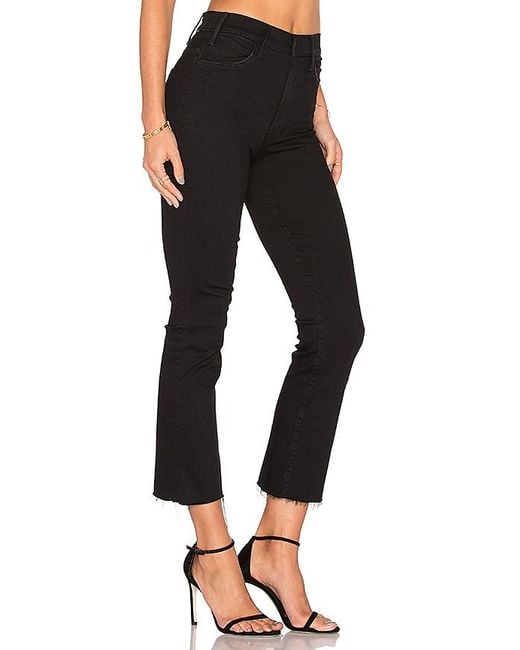 Mother Black The Hustler Ankle Fray Jeans