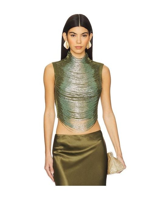 Cult Gaia Green Taraji Sleeveless Top