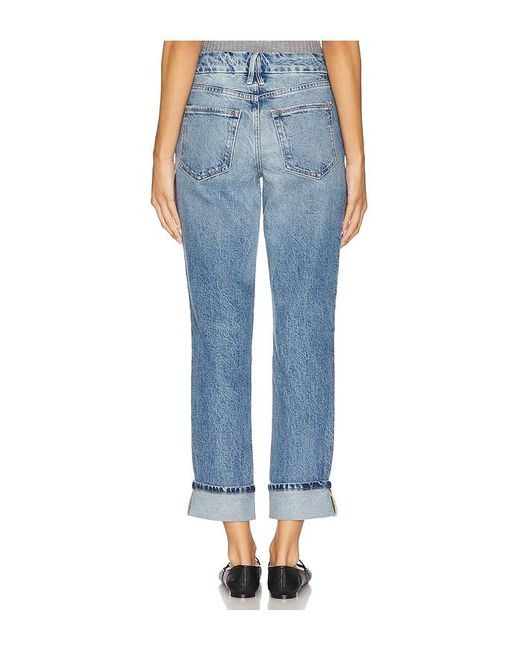 GOOD AMERICAN Blue Mid Rise Good Classic Cuffed Jeans