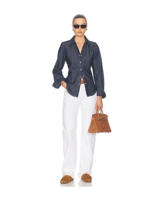 Helsa Blue Denim Fitted Shirt