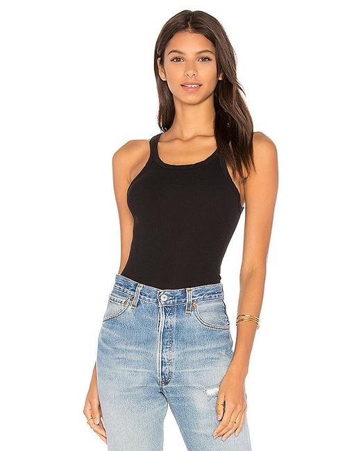Re/done Blue X Hanes Ribbed Tank