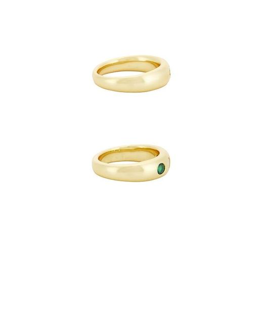 Mega White Emerald And Clear Cz Pinky Ring Set Of 2